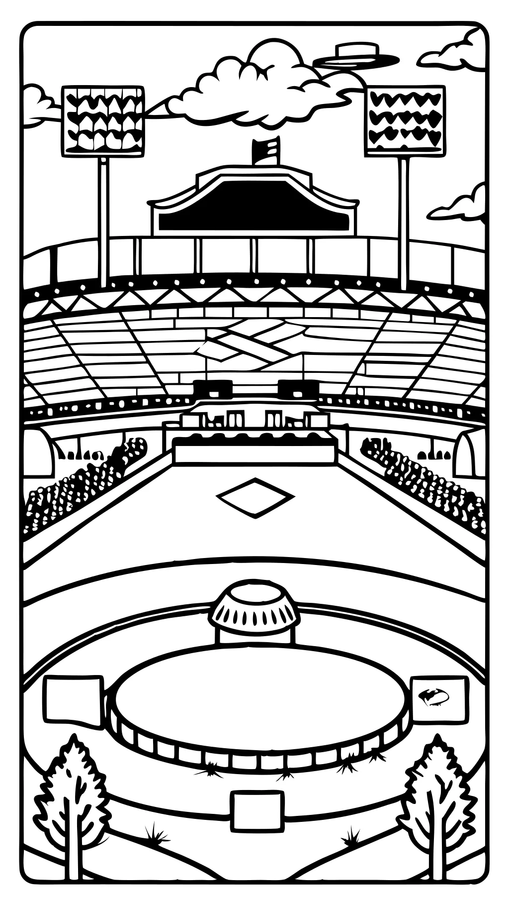 baseball field coloring page